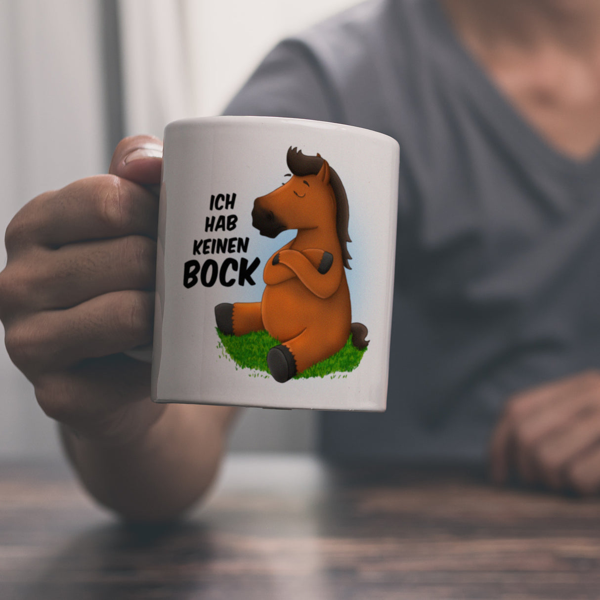 Ich hab keinen Bock Kaffeebecher mit Pferde Motiv