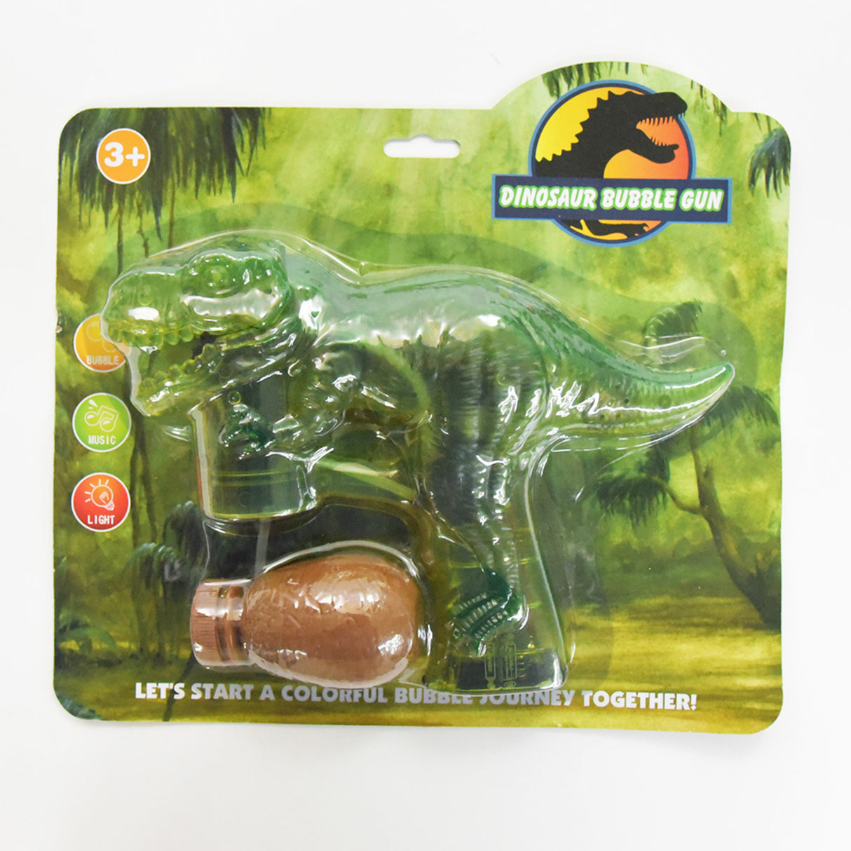 T-Rex Seifenblasenpistole mit Licht, Sound und Seifenlauge