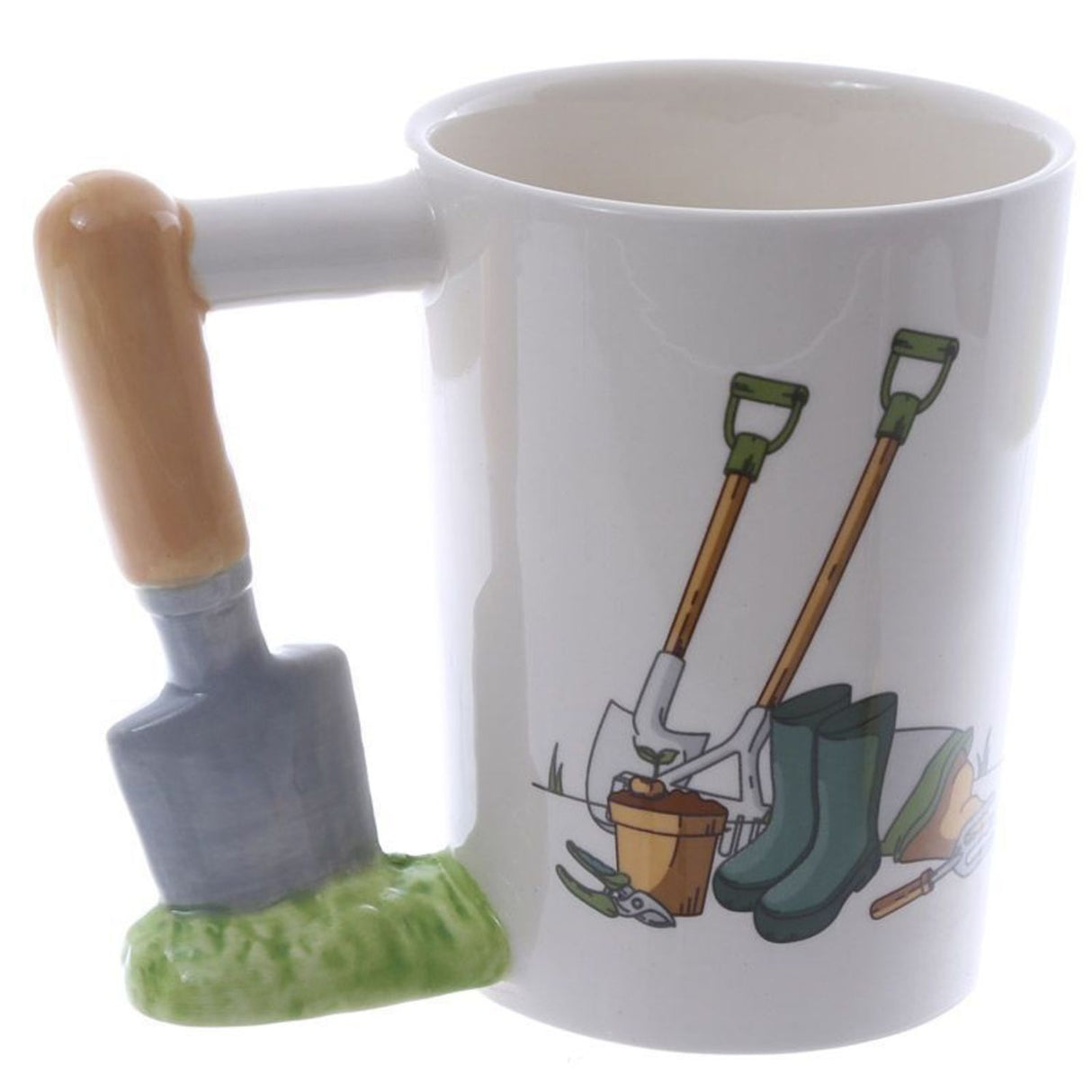 Gartenwerkzeuge Kaffeebecher mit Gartenschaufel Henkel