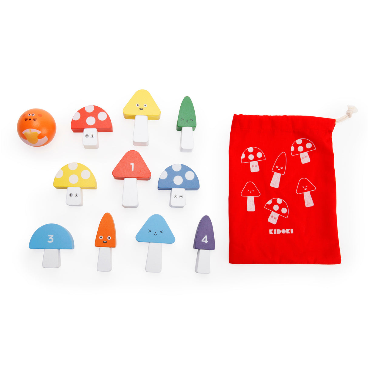 Mini Pilze Bowling mit 10 Kegeln