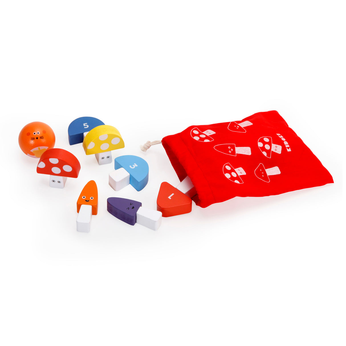 Mini Pilze Bowling mit 10 Kegeln