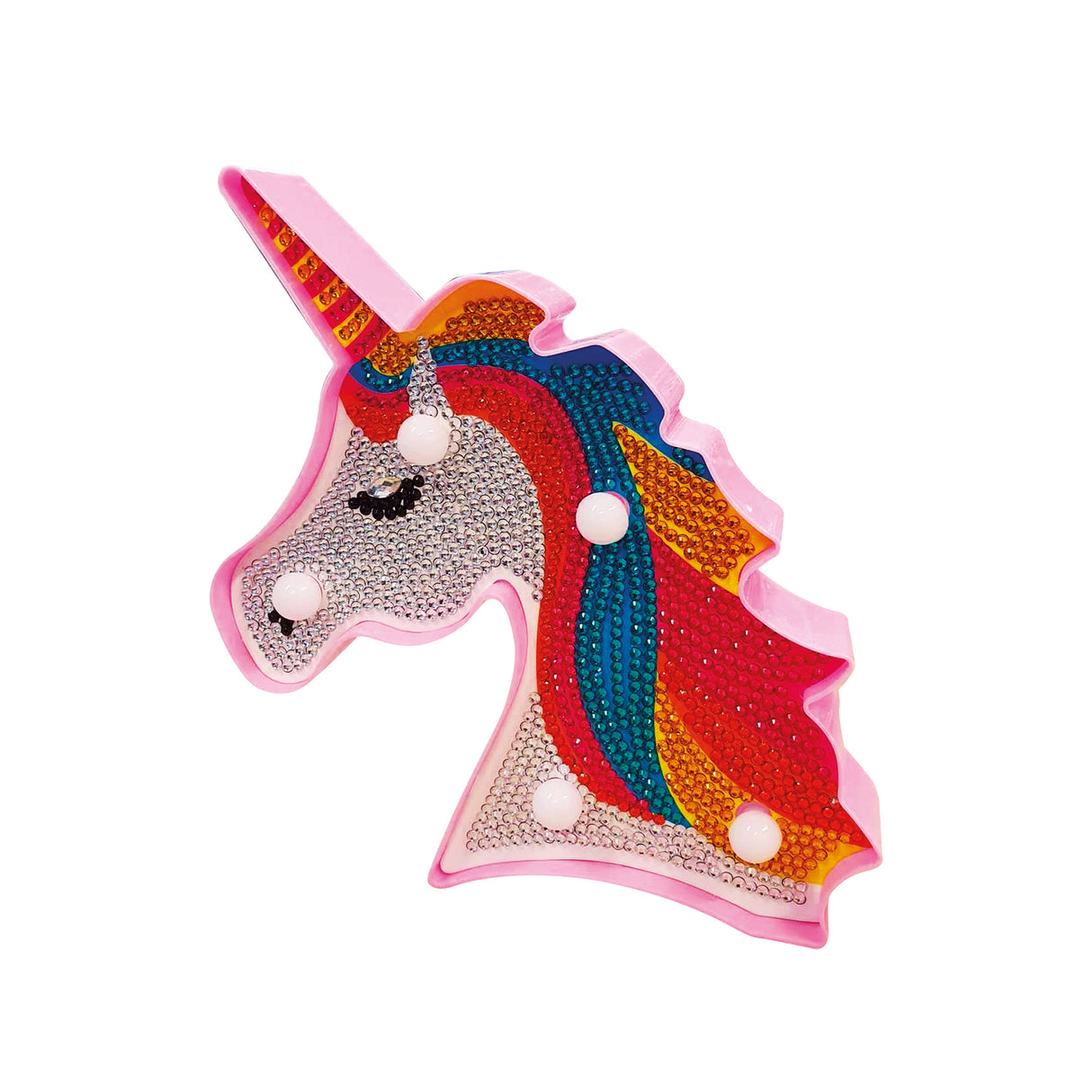 Einhorn Diamant Dekolampe mit Werkzeug und Kunststoff-Edelsteinen
