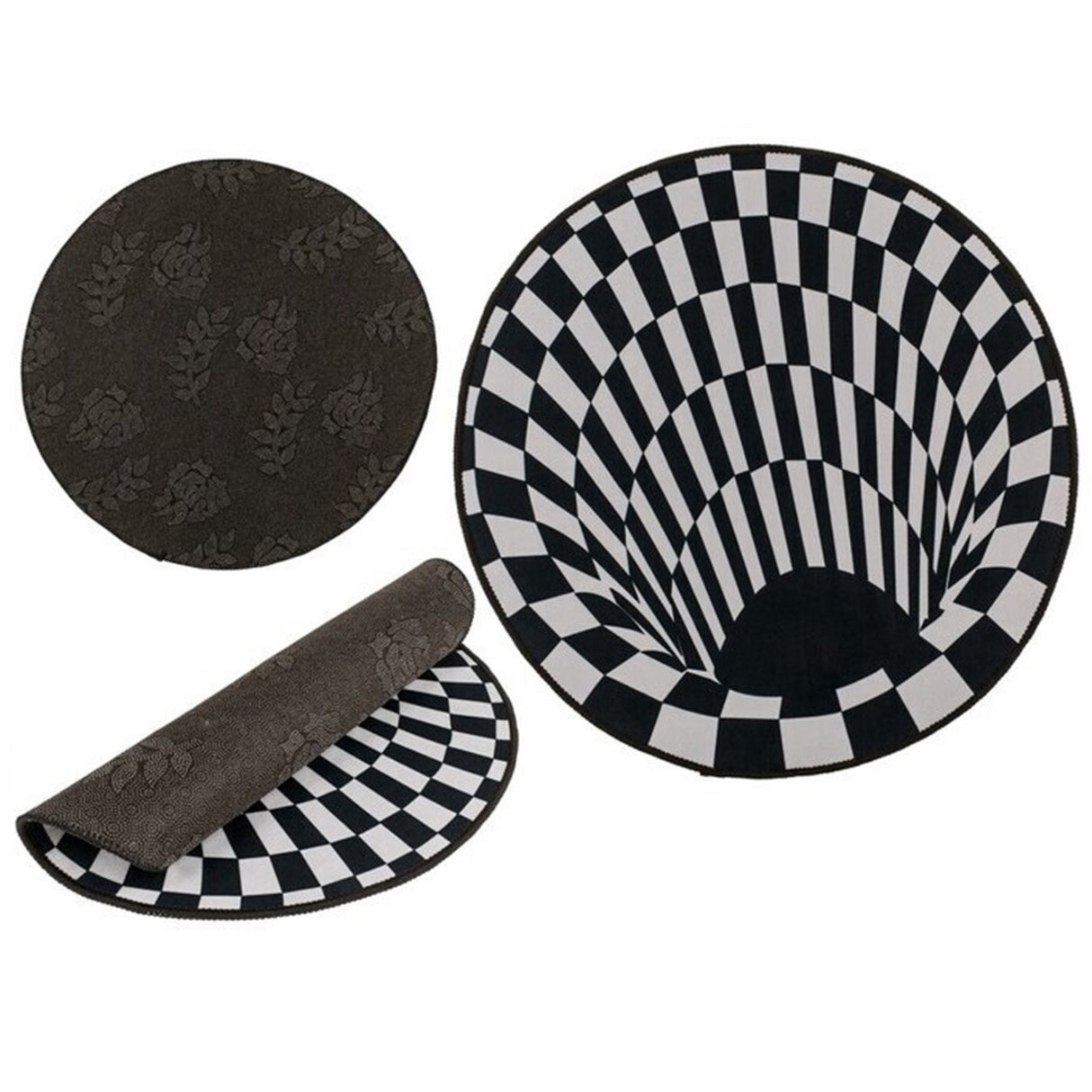 Schwarzes Loch - Optische Täuschung Fußmatte mit ca. 60cm Durchmesser