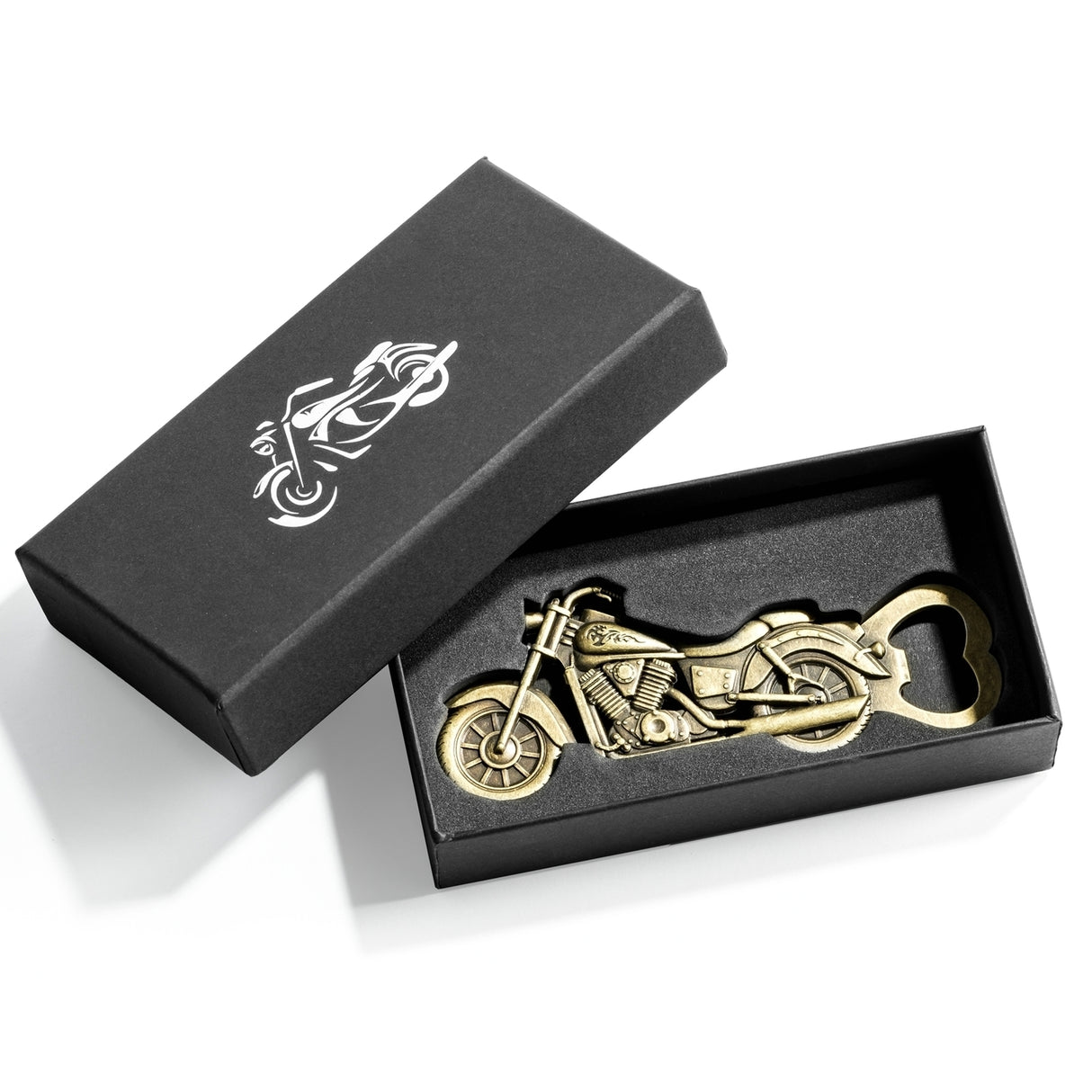 Chopper Motorrad Flaschenöffner mit Geschenkverpackung