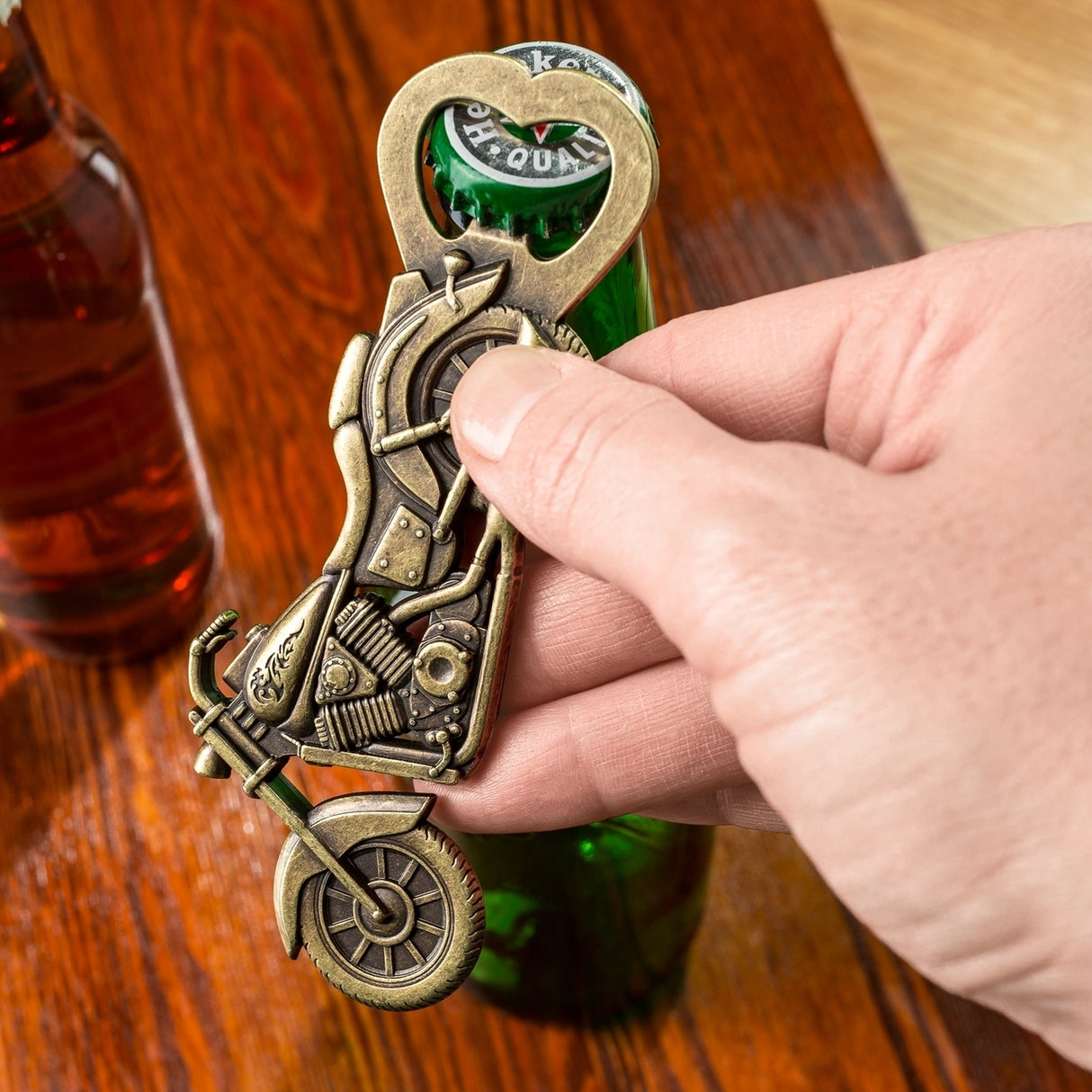 Chopper Motorrad Flaschenöffner mit Geschenkverpackung