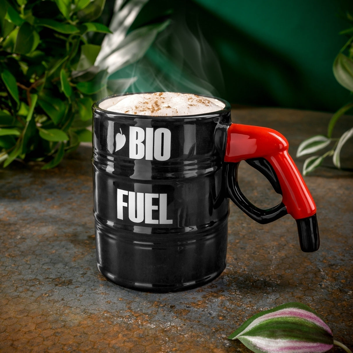 Bio Kraftstoff Fass Kaffeebecher mit Zapfhahn Griff