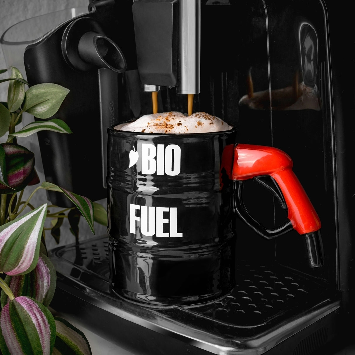 Bio Kraftstoff Fass Kaffeebecher mit Zapfhahn Griff