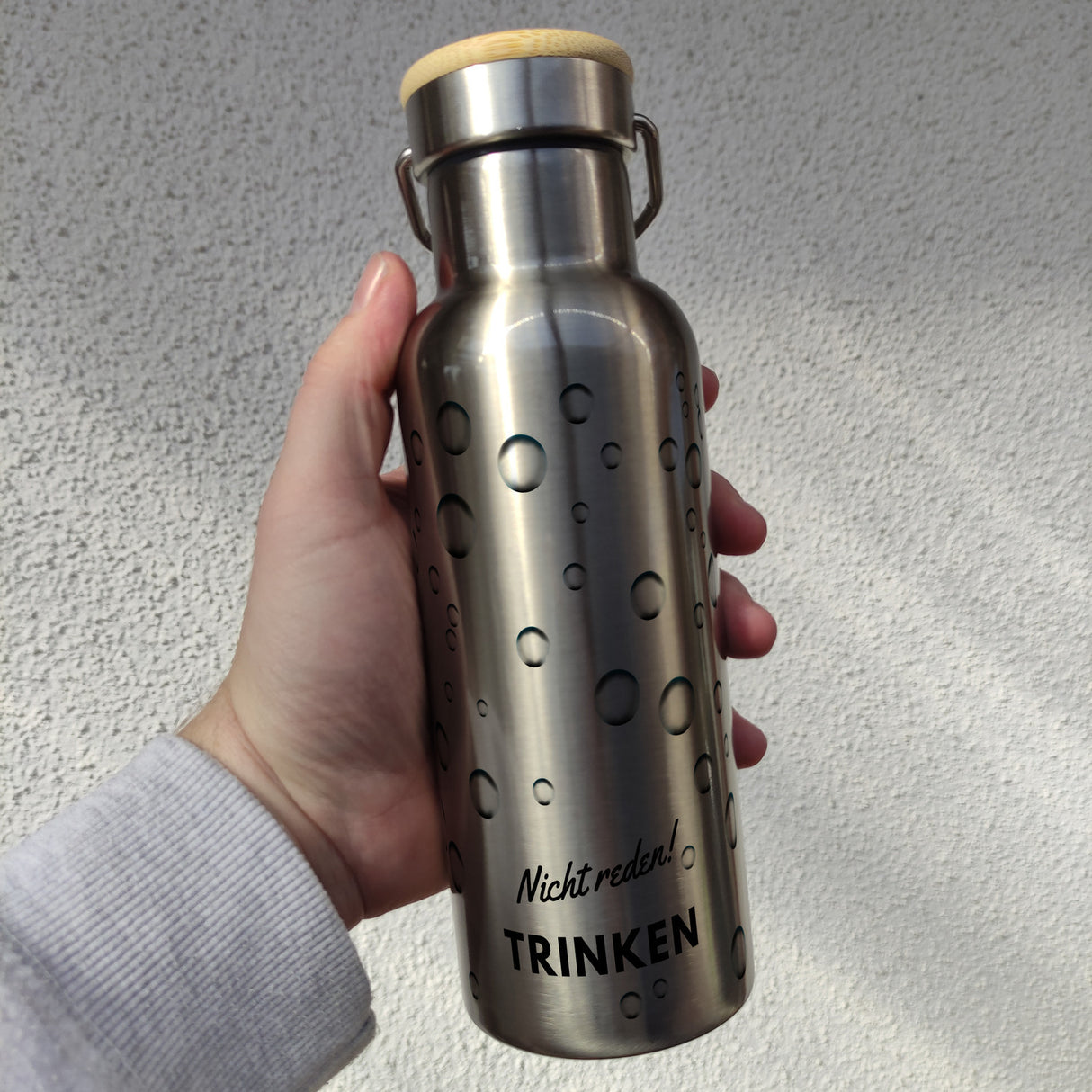 Nicht reden! Trinken Thermoflasche mit Bambusdeckel