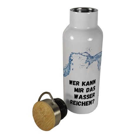 Wer kann mir das Wasser reichen? Thermoflasche mit Bambusdeckel