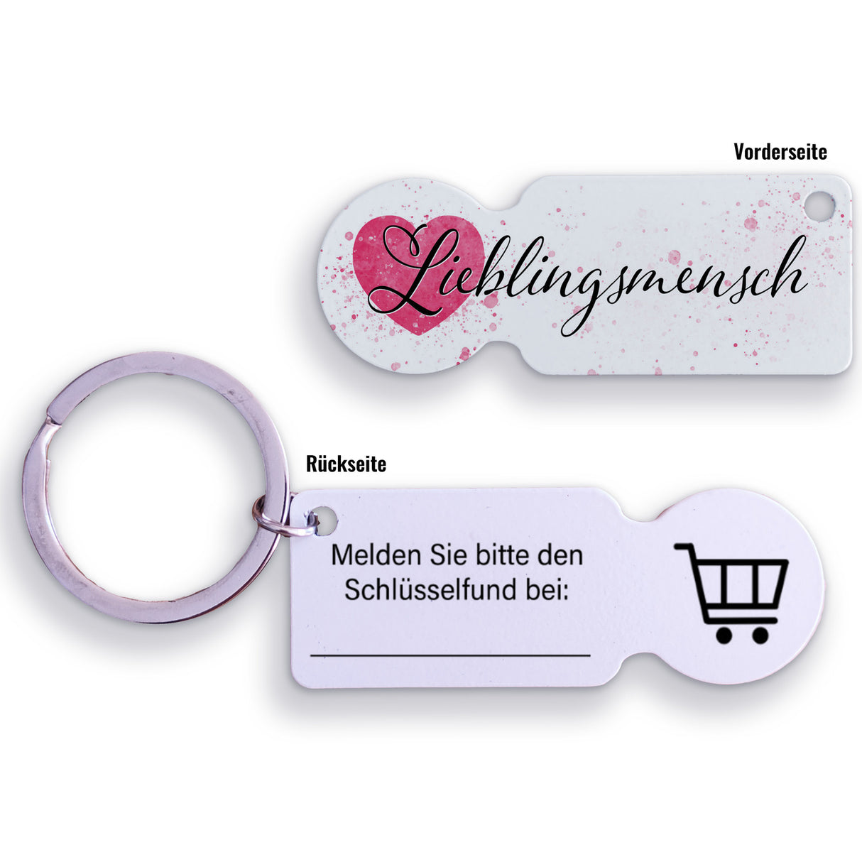 Lieblingsmensch Herz Schlüsselanhänger mit Kontaktfeld