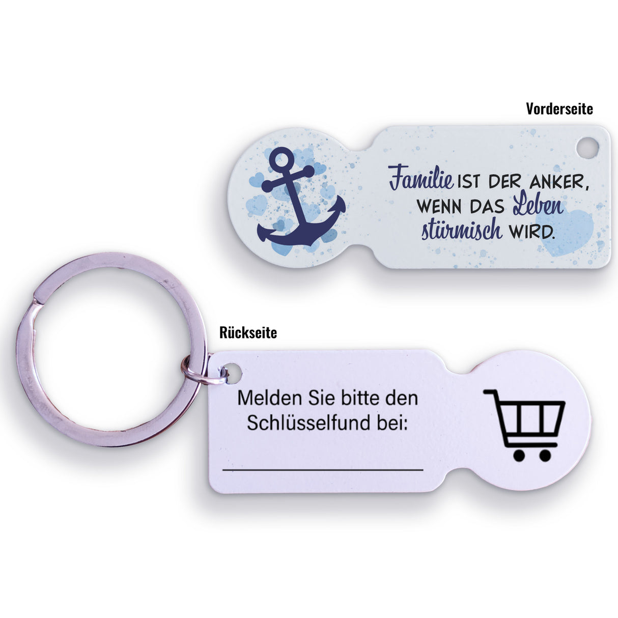 Familie ist der Anker Einkaufswagenchip Schlüsselanhänger mit Kontaktfeld