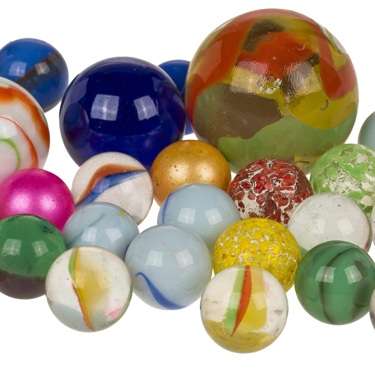 Bunte Murmeln aus Glas in verschiedenen Größen