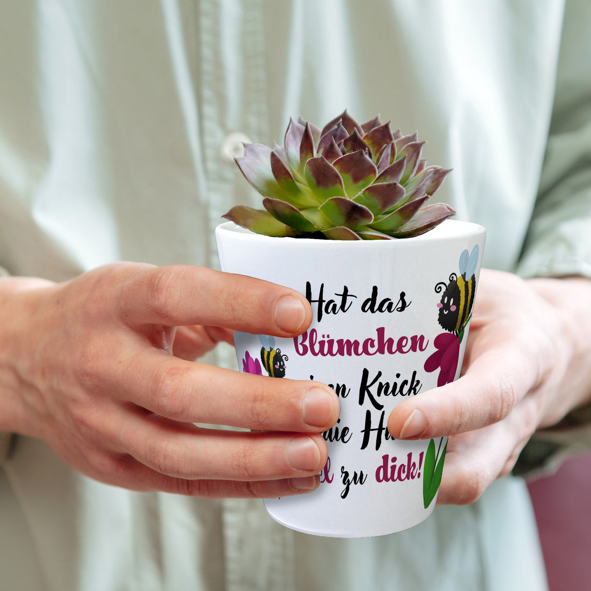 Hat das Blümchen einen Knick Blumentopf aus Keramik