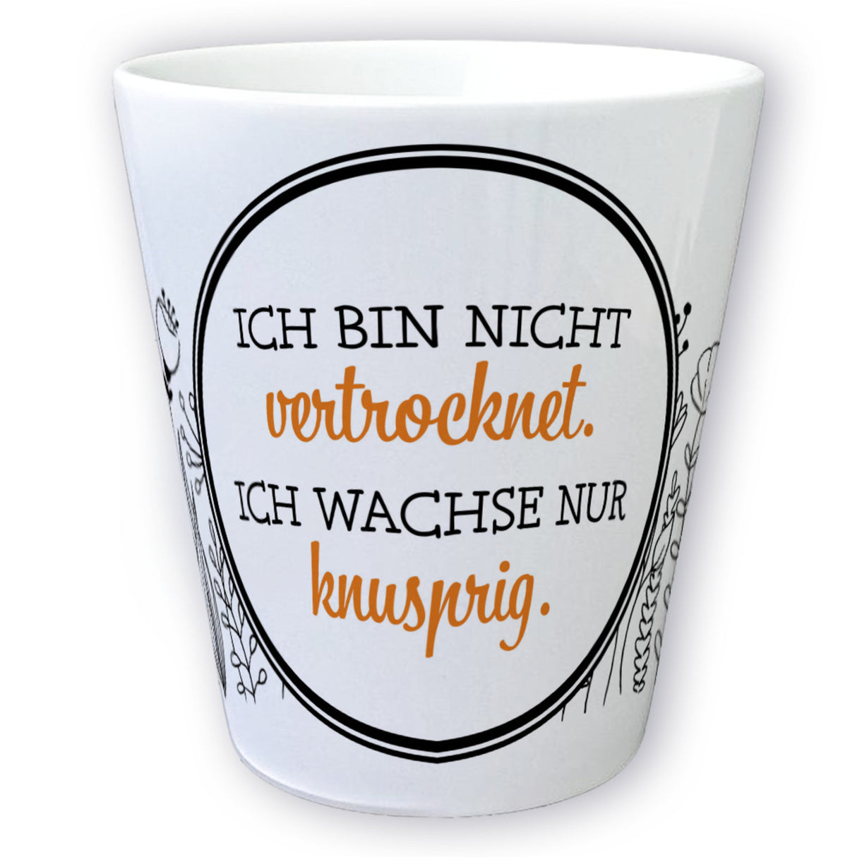 Ich bin nicht vertrocknet ich wachse knusprig Blumentopf aus Keramik