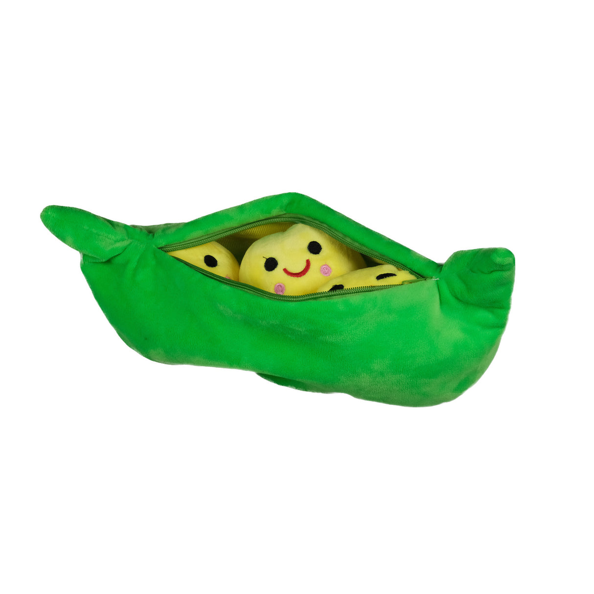Grüne Erbsen in der Schote Kuscheltier