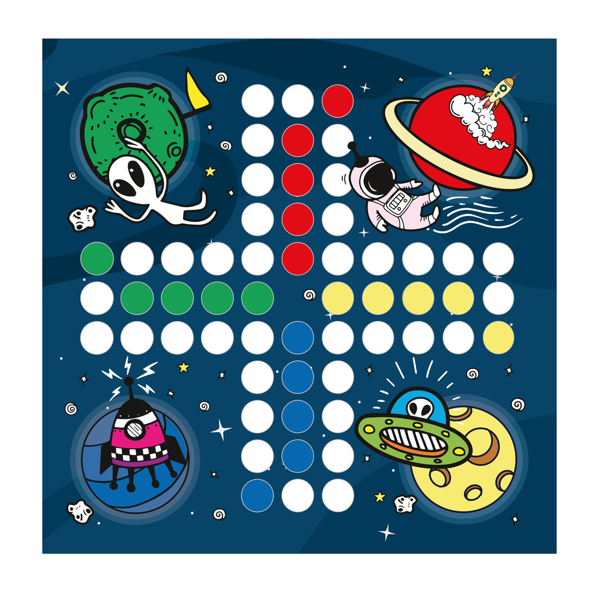 Space Monster 2in1 Gesellschaftsspiel mit Spielfiguren und Würfel