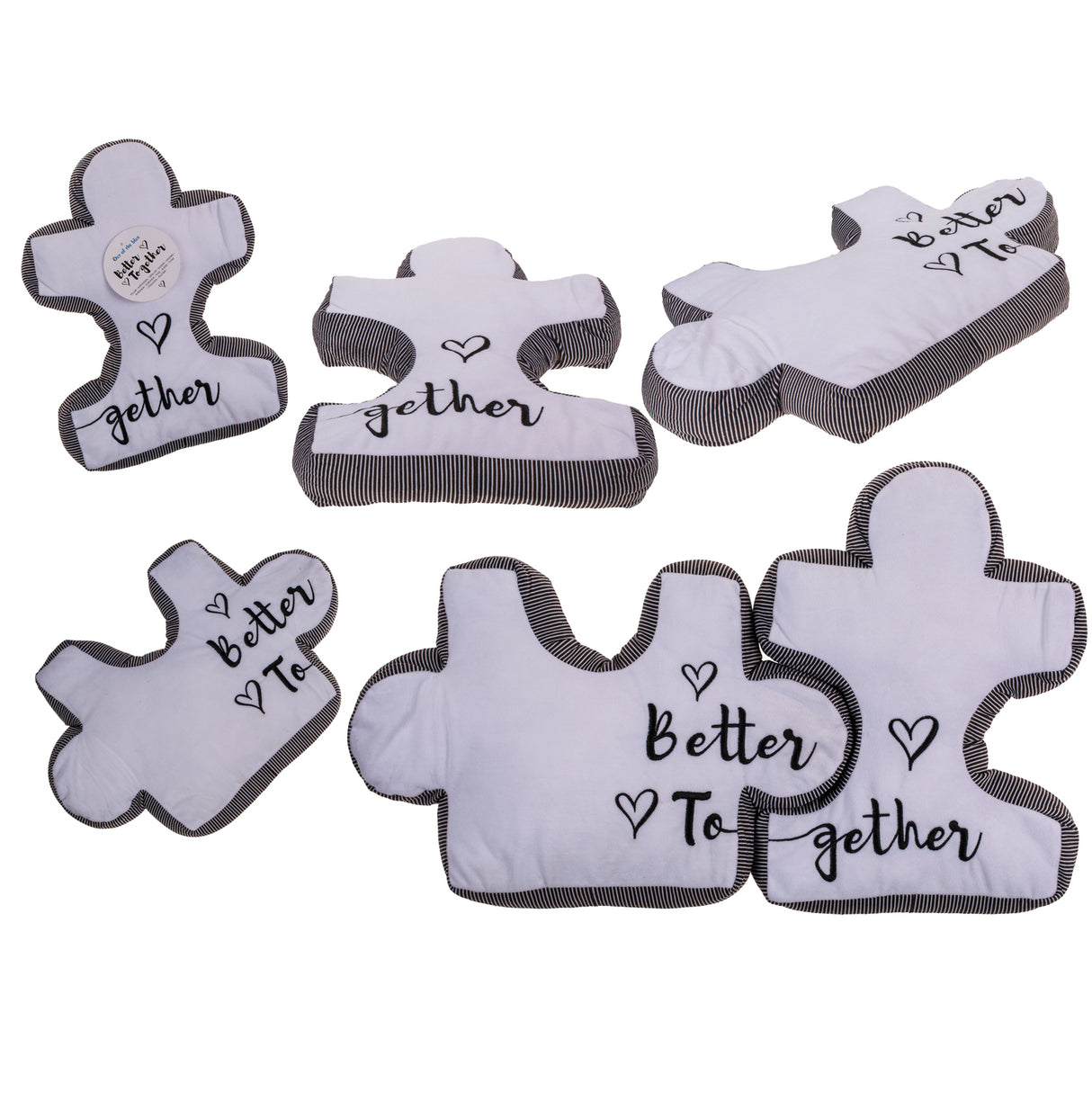 Better Together Puzzle Kissen für Verliebte im 2er Set