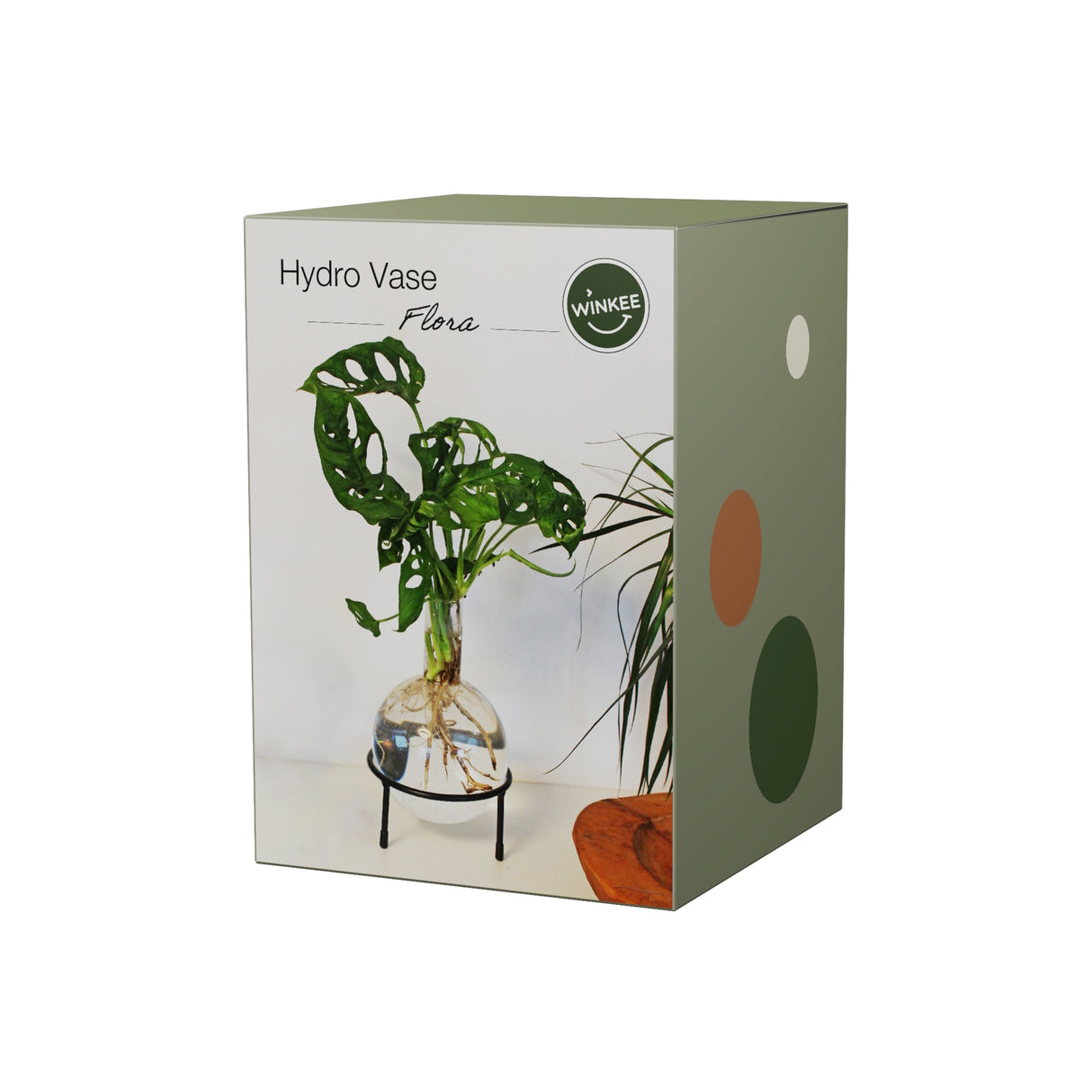 Flora Hydro Vase mit Metallständer