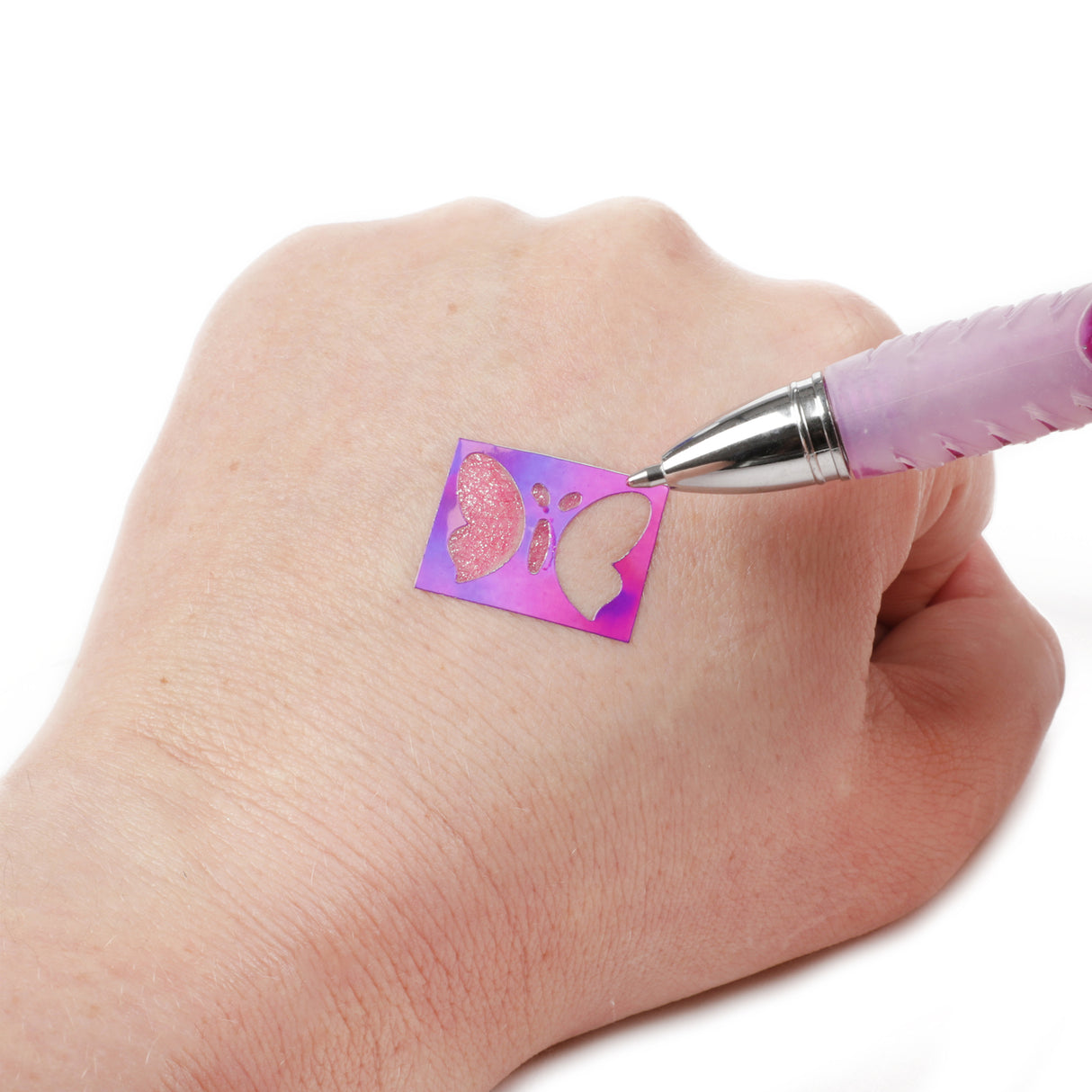 Prinzessin Glitzer Tattoo Gelstifte mit Schablone im 5er Set