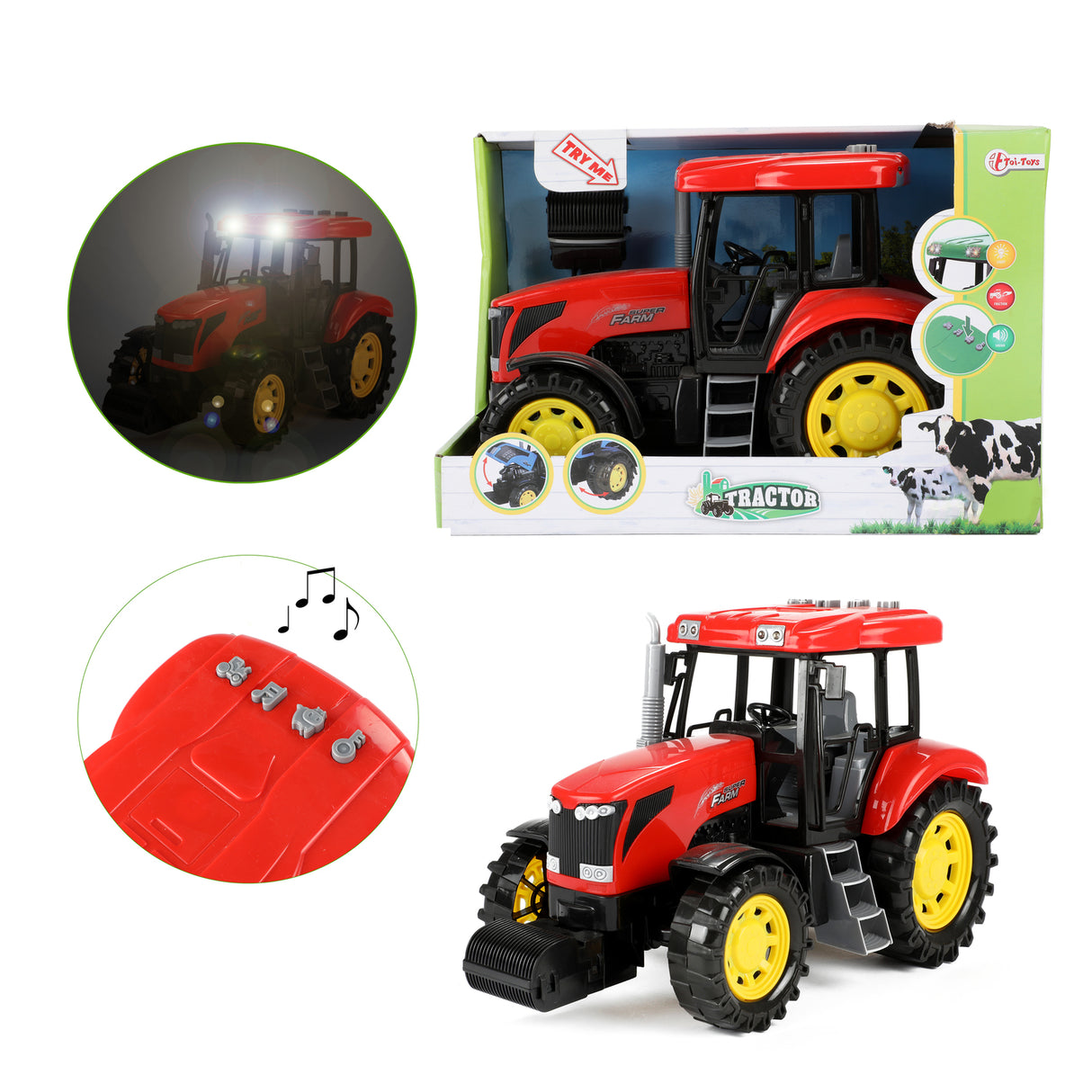 Traktor Spielzeug mit Licht, Sound und Friktionsmotor
