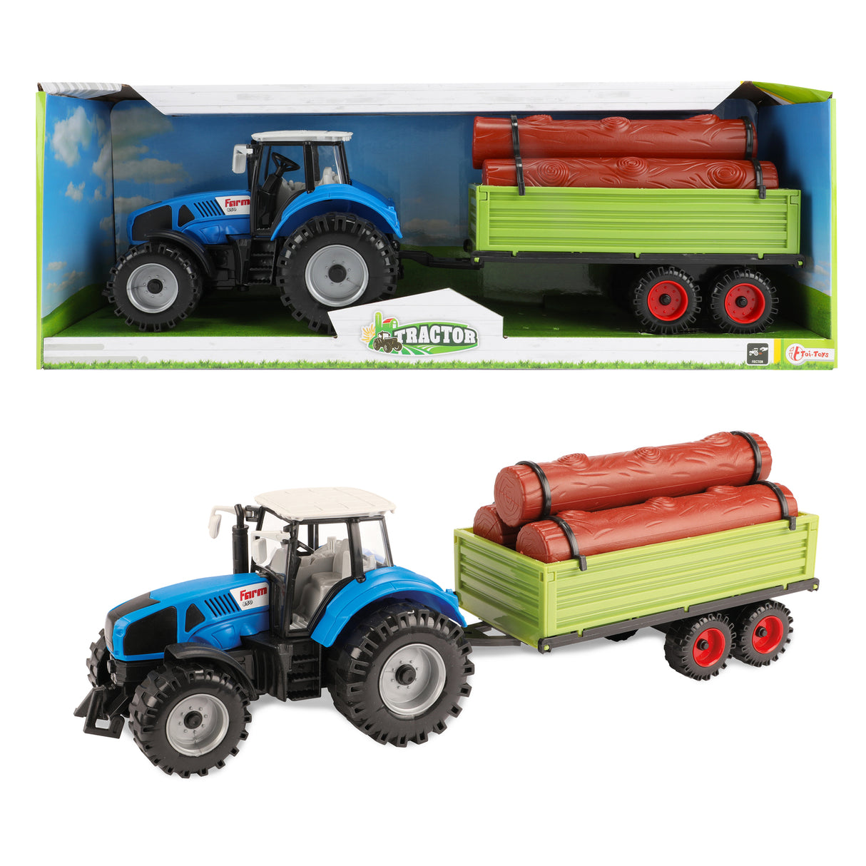 Traktor und Anhänger Spielzeug mit Friktionsmotor
