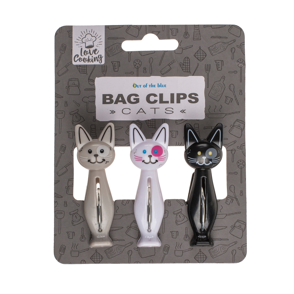 Katzen Verschlussclips im 3er Set