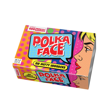 Verrückte Socken Oddsocks Polka Face für Frauen im 6er Set