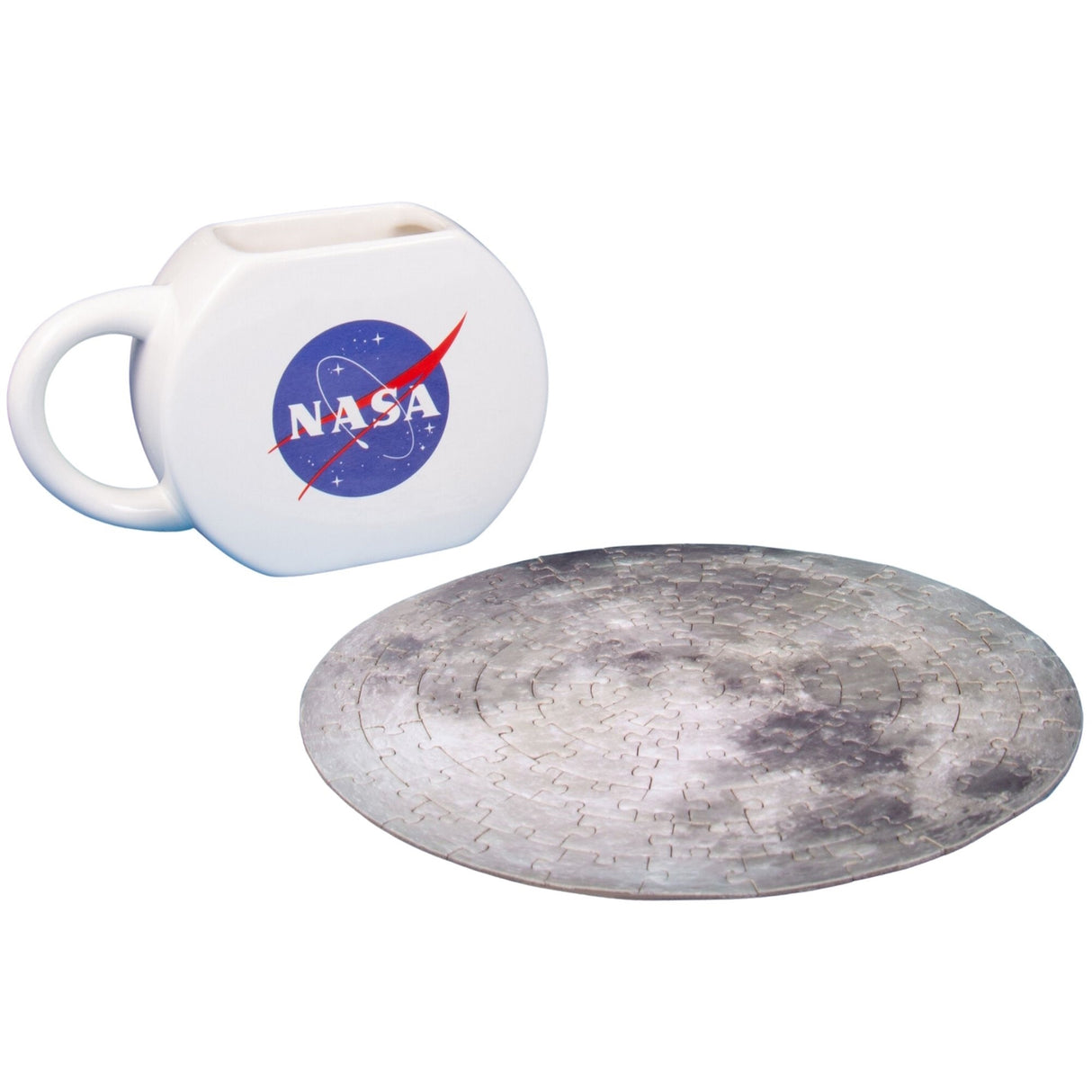 NASA Logo Astronauten Kaffeebecher mit Mond-Puzzle
