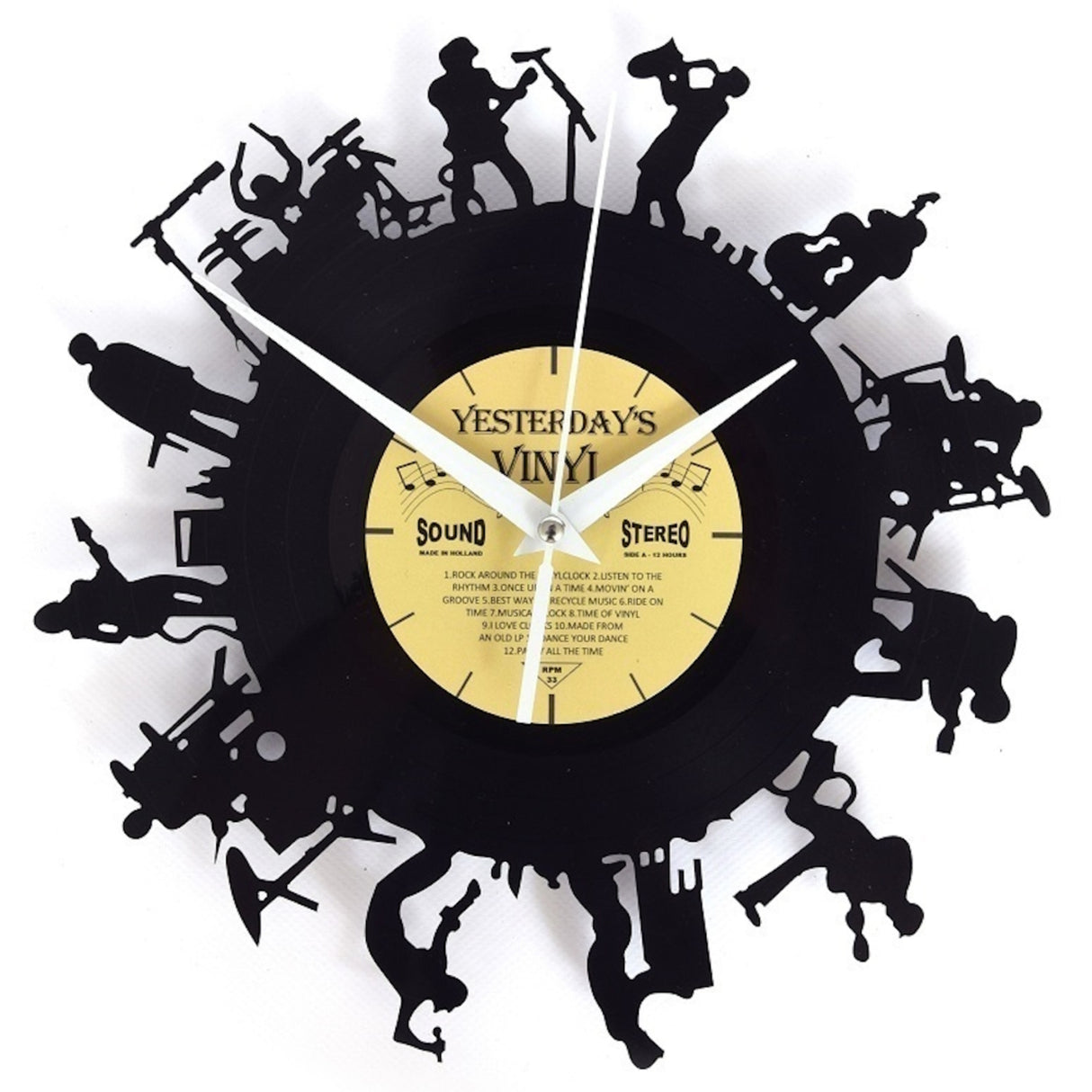 Musik Band Vinyl Wanduhr aus einer echten Schallplatte