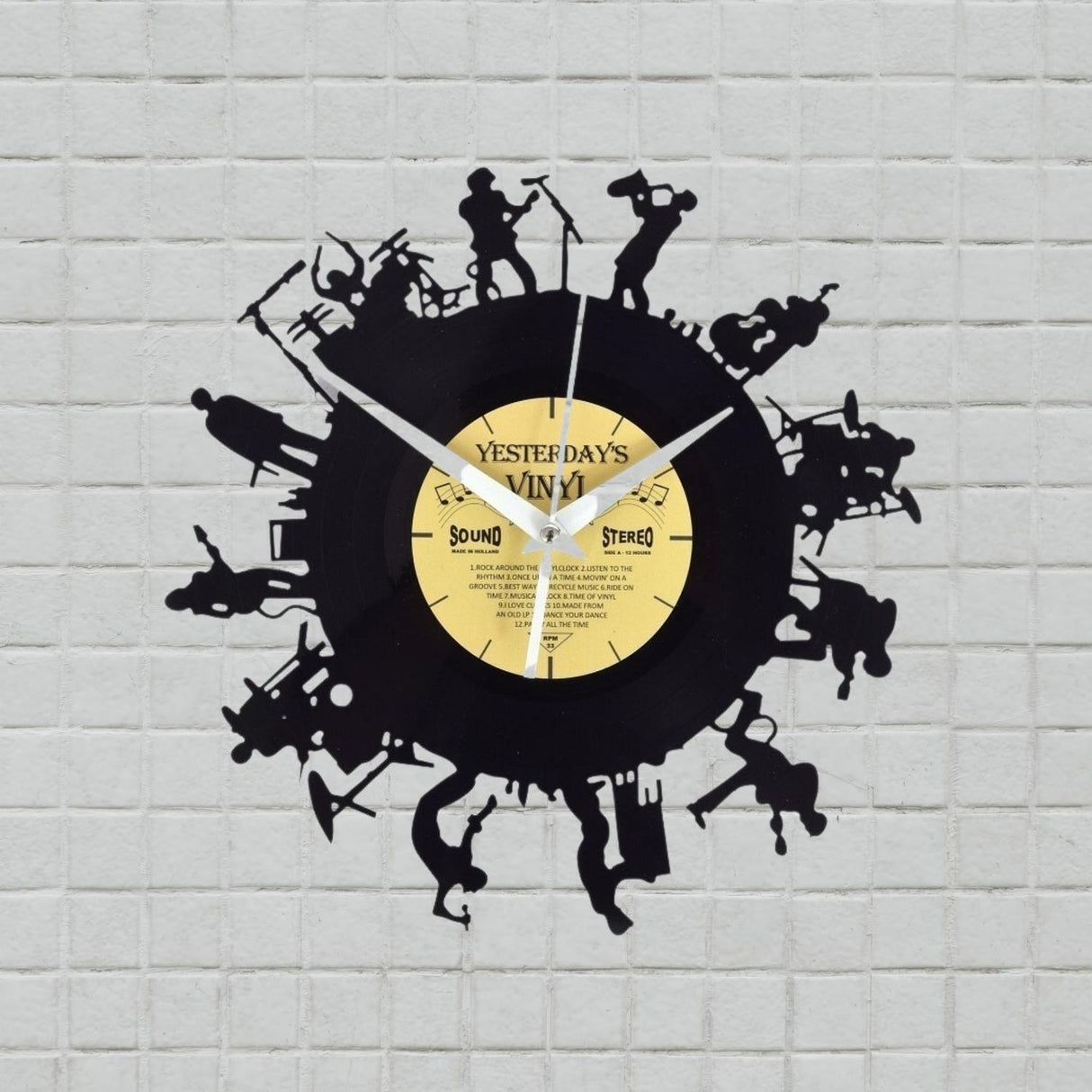 Musik Band Vinyl Wanduhr aus einer echten Schallplatte