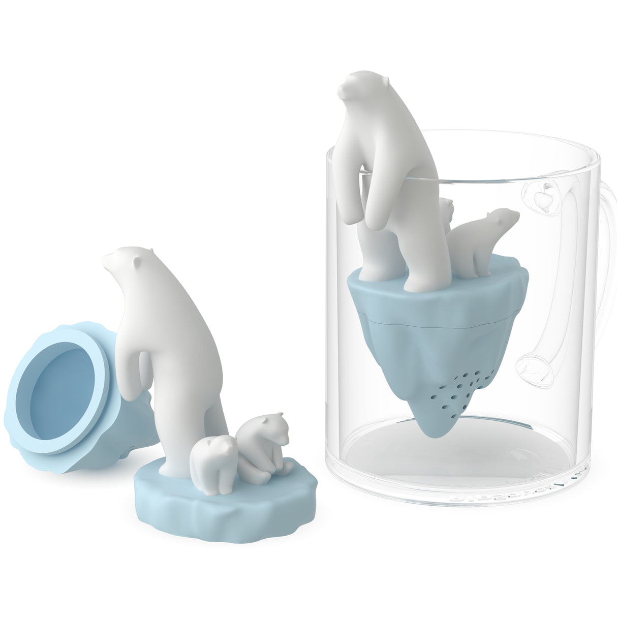Eisbär Familie Teesieb