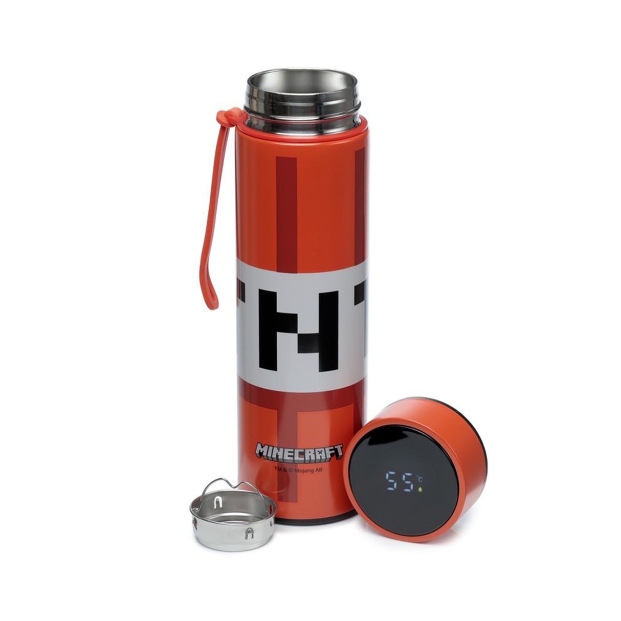 Minecraft TNT Thermoflasche mit Digital-Thermometer