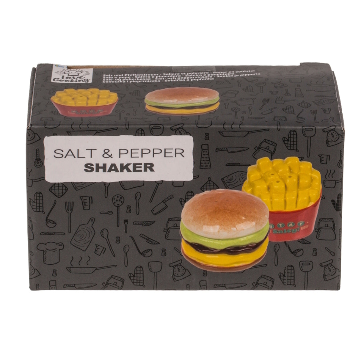 Burger & Pommes Salz- und Pfefferstreuer Set aus Keramik