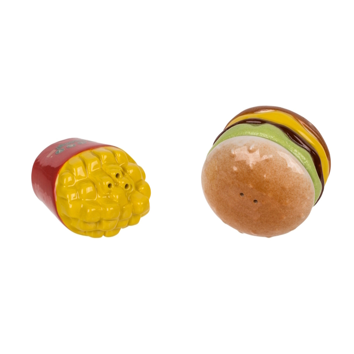 Burger & Pommes Salz- und Pfefferstreuer Set aus Keramik