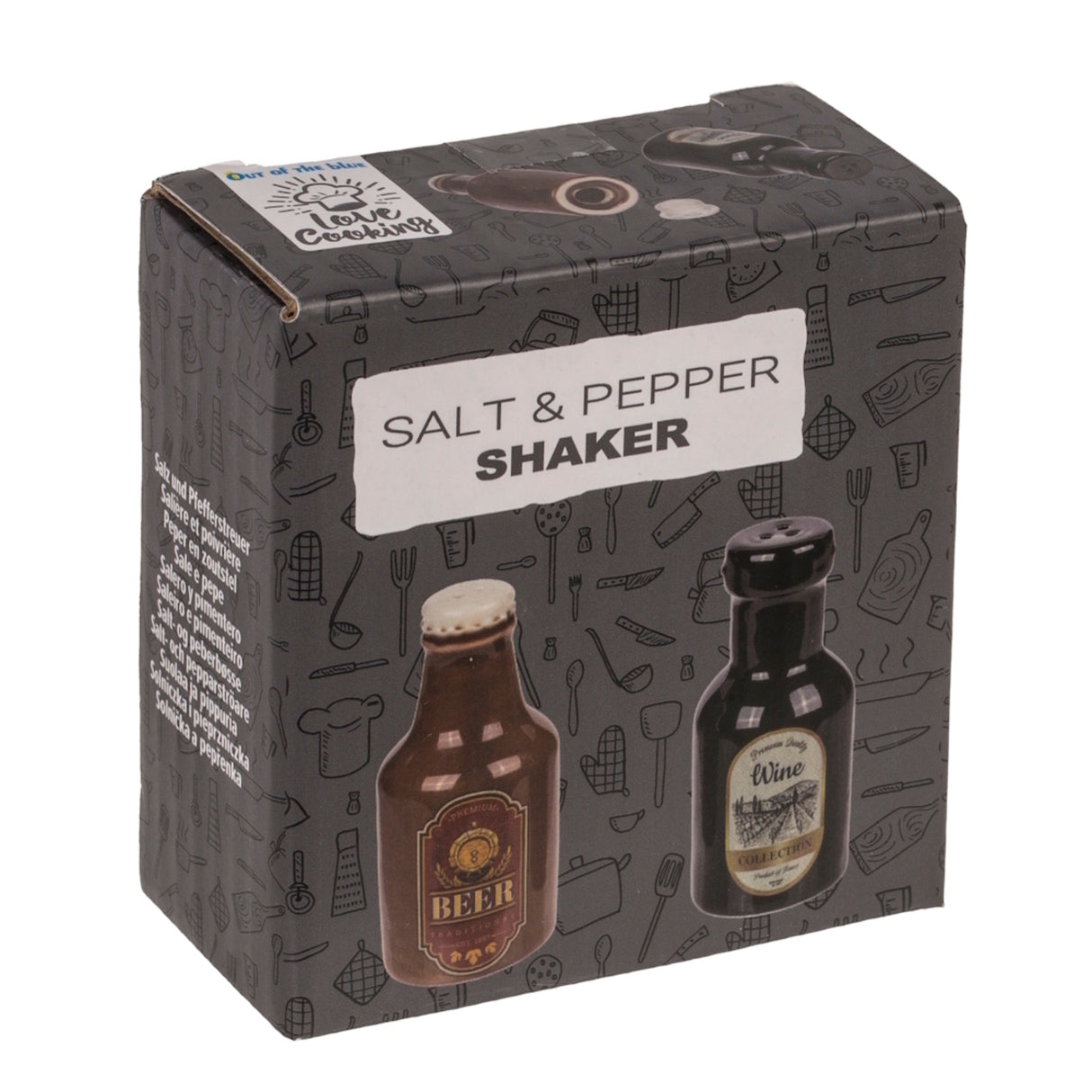 Bier & Wein Salz- und Pfefferstreuer Set aus Keramik