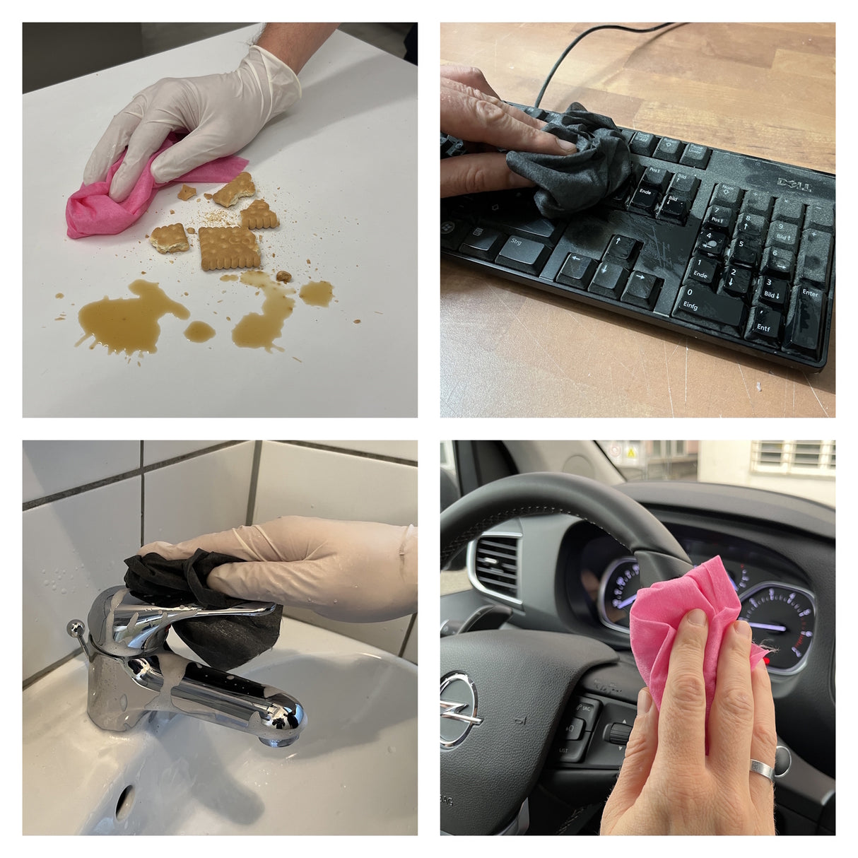 Universal Wischtuch auf Rolle in schwarz und pink 2x50 Tücher Putzlappen oder Reinigungstücher