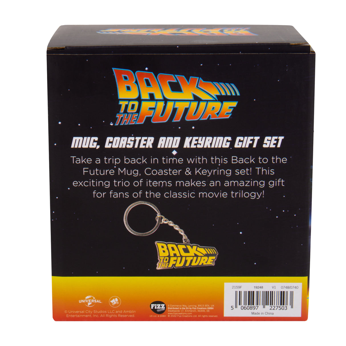 Zurück in die Zukunft Kaffeebecher mit Untersetzer und Schlüsselanhänger
