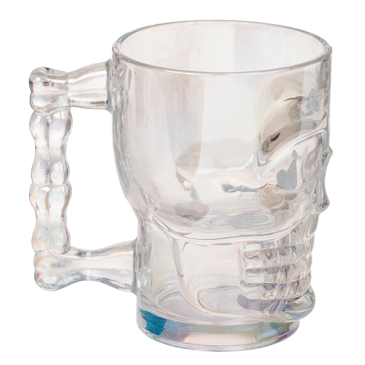 Totenkopf Bierglas mit Henkel