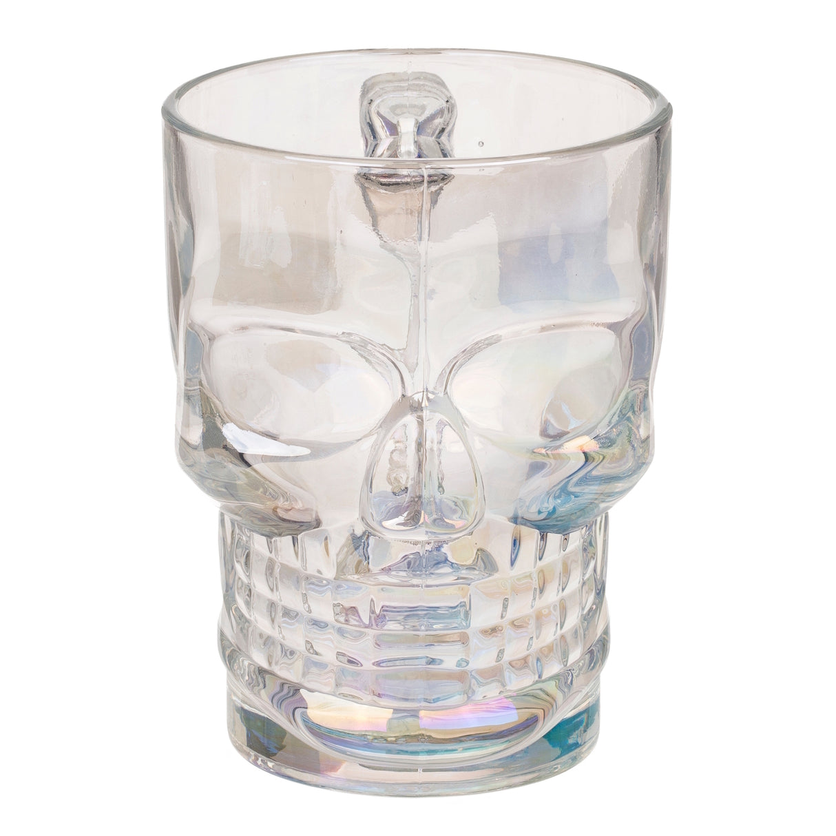 Totenkopf Bierglas mit Henkel