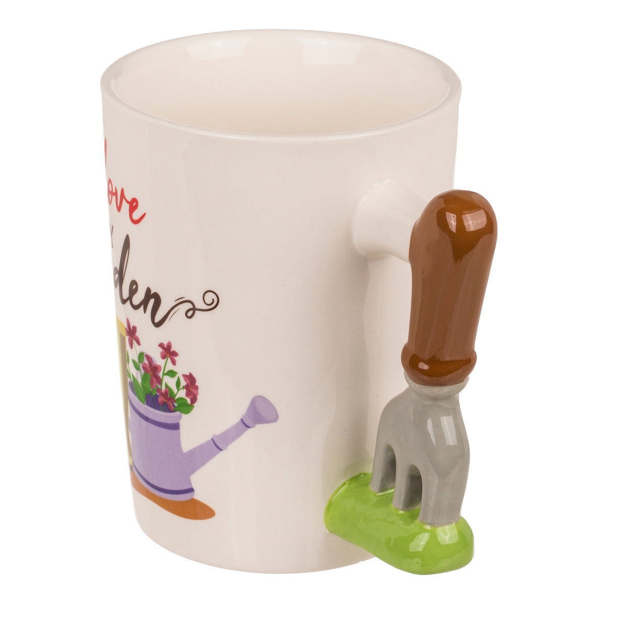 I love my tiny garden Gärtner Kaffeebecher mit Gartenhacke als Henkel