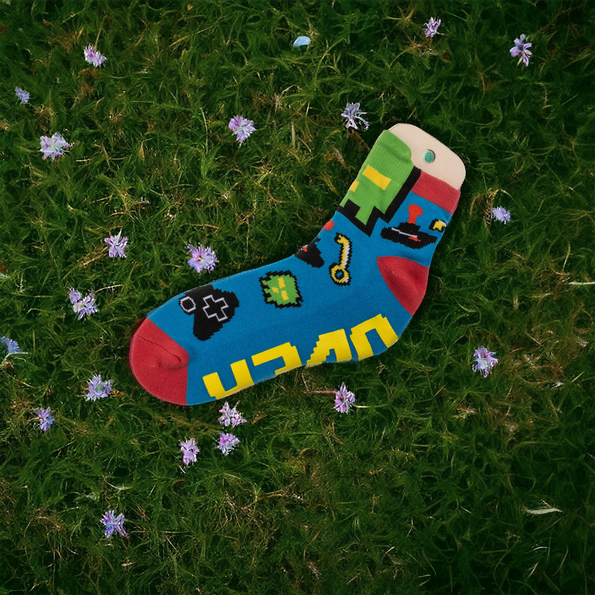 Socken Game Over Zocken Strumpf mit ABS-Sohle in 36-45 im Paar