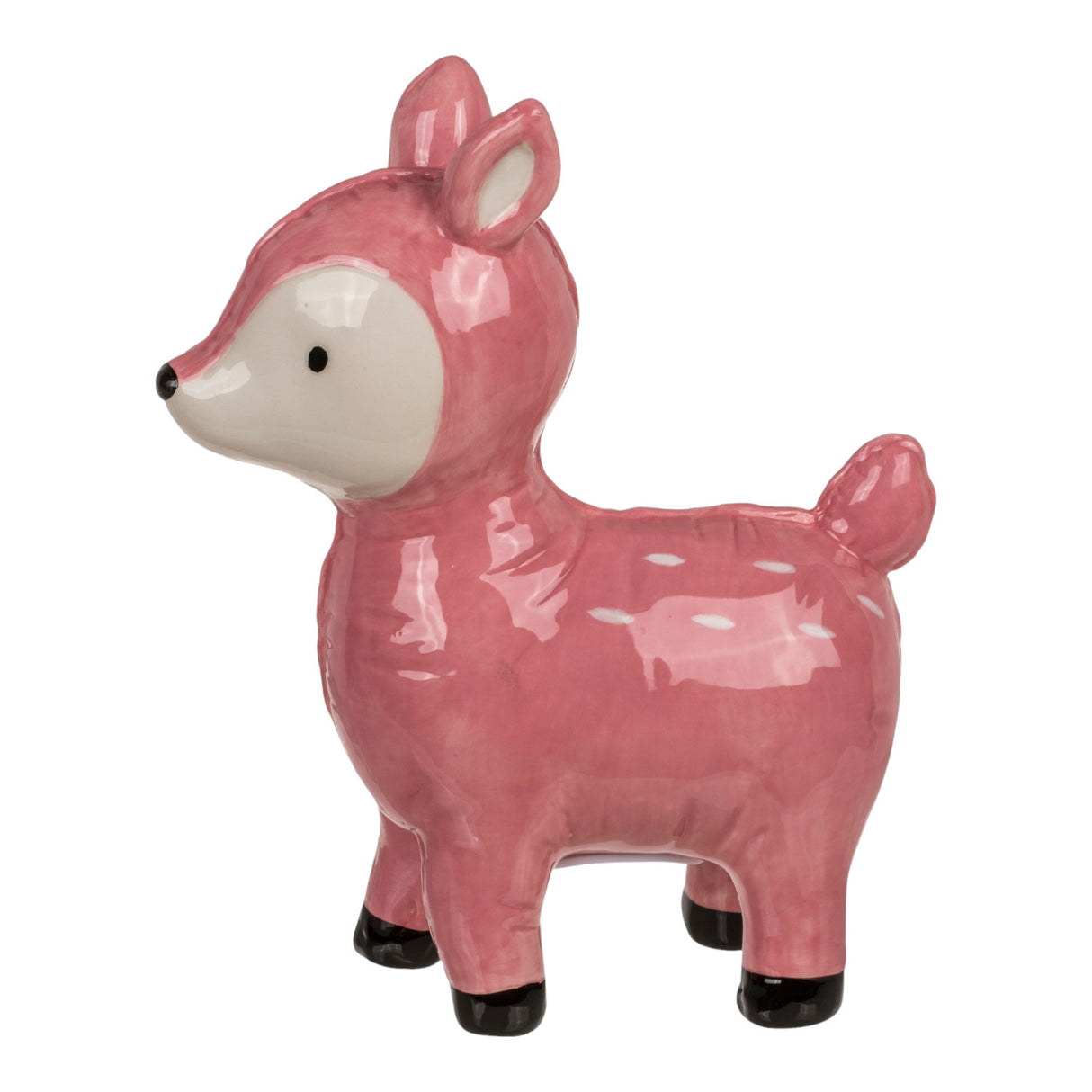 Spardose Reh Rehkitz Sparschwein aus Keramik in Rosa