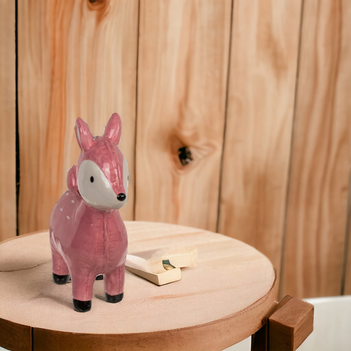 Spardose Reh Rehkitz Sparschwein aus Keramik in Rosa