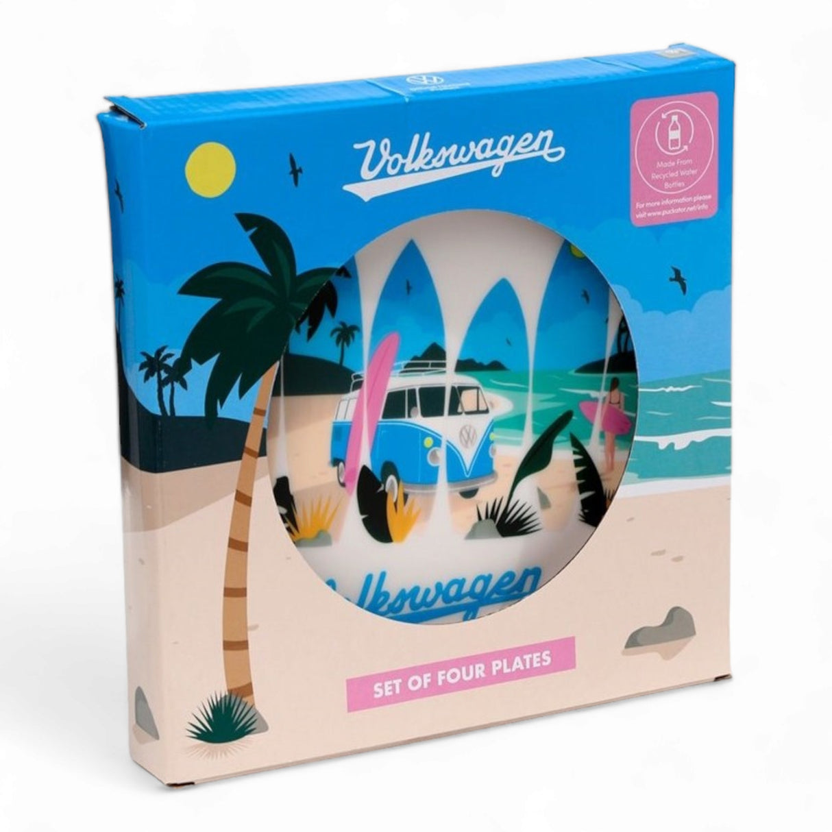 Teller Volkswagen VW T1 Bulli Picknickteller "Waves are Calling" im 4er Set