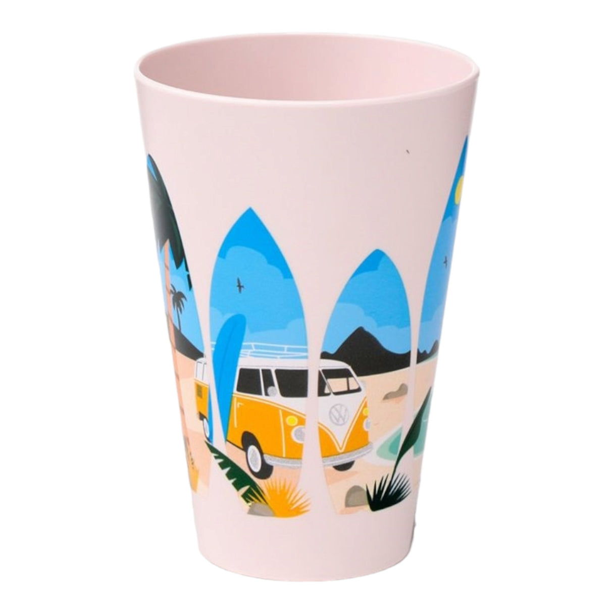 Trinkbecher Volkswagen VW T1 Bulli Picknickbecher "Waves are Calling" Becher im 4er Set