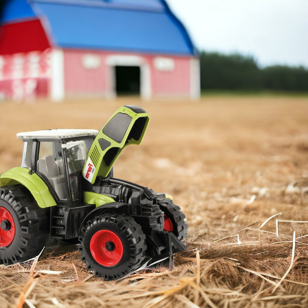 Spielzeugtraktor mit Anhänger Traktormodellfahrzeug mit Friktionsmotor