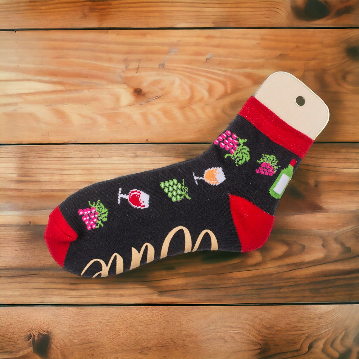 Socken Wein Geschenk Wein Strumpf mit ABS Sohle in 36-45 im Paar