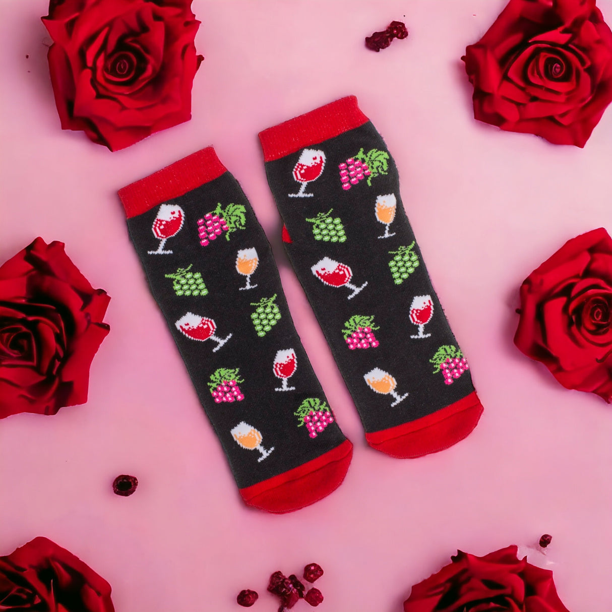 Socken Wein Geschenk Wein Strumpf mit ABS Sohle in 36-45 im Paar