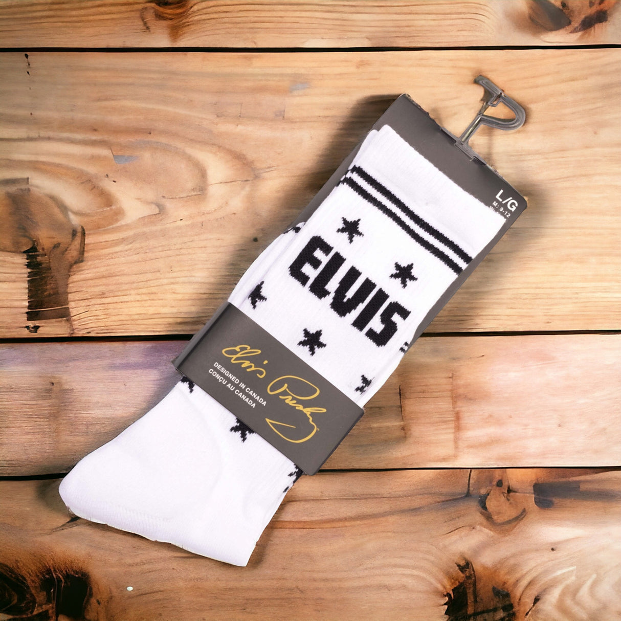 Socken Elvis Presley Fanartikel Elvis the King Strümpfe in weiß in 40-46 im Paar