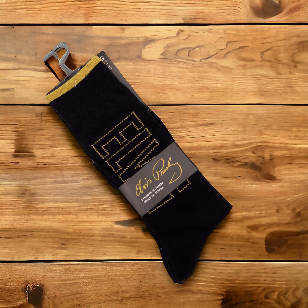 Socken Elvis Presley Fanartikel Metallic Gold in 40-46 im Paar